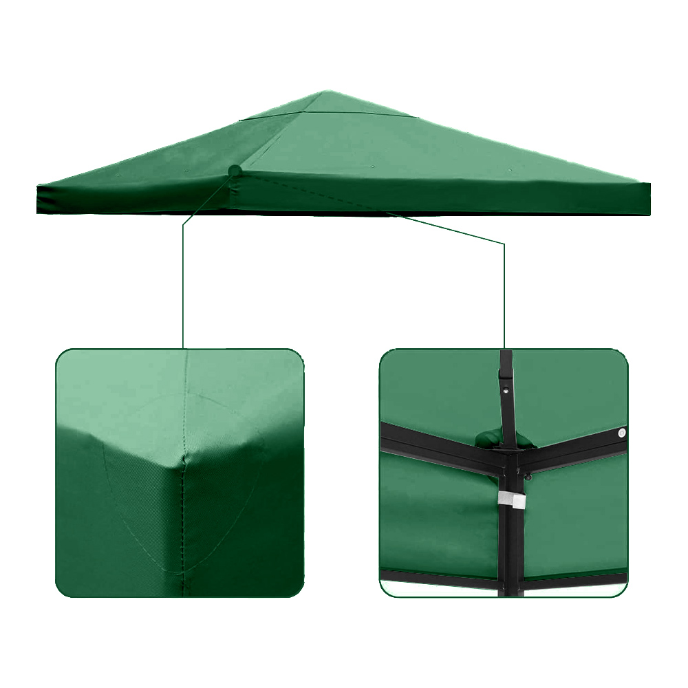 Top di Ricambio per Gazebo - Poliestere Verde - FERLIVING 3x3 mt