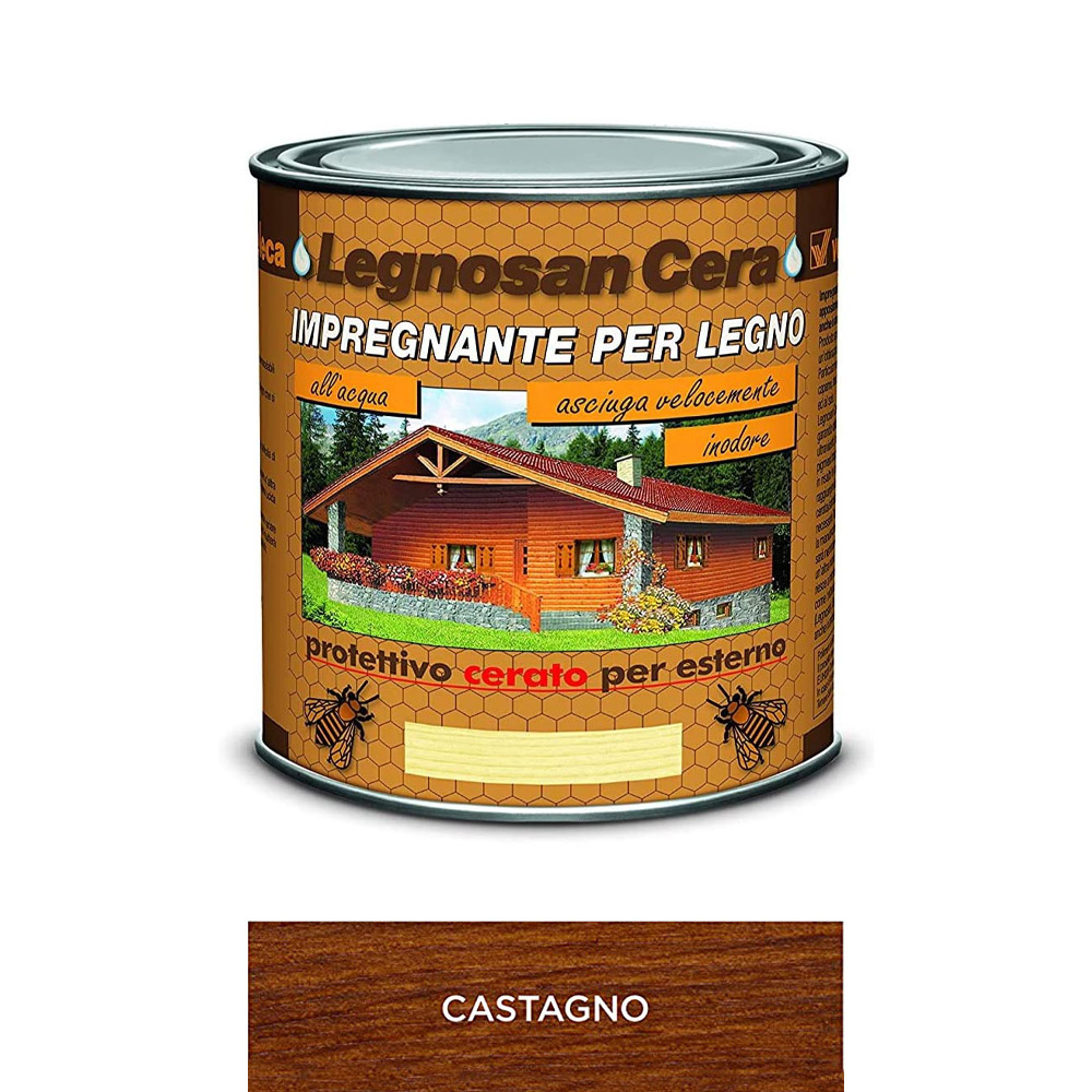 Impregnante all'Acqua Legnosan Cera 750 ml VELECA - Castagno