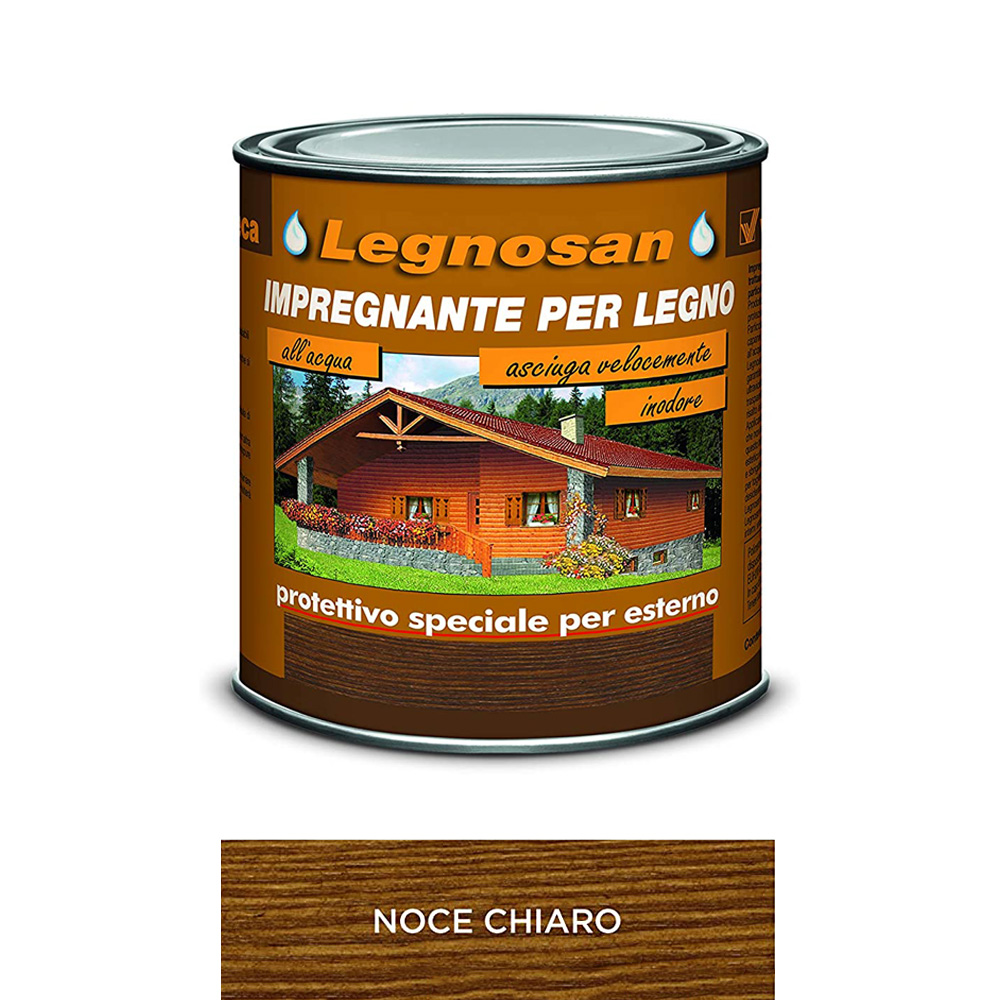 Impregnante all'Acqua per Legno Esterno Legnosan 750 ml VELECA - Noce Chiaro