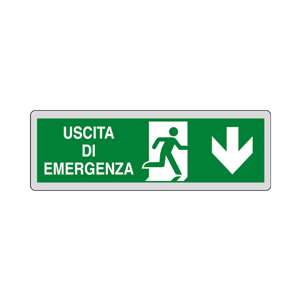 Cartello in Carta Autoadesiva 15x5 cm - USCITA DI EMERGENZA