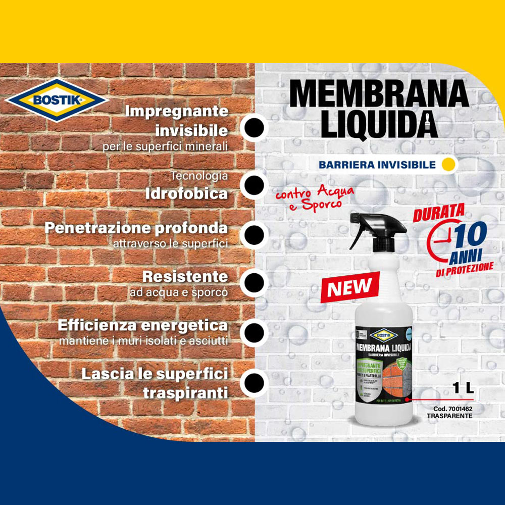 Membrana Liquida Barriera Invisibile 1 Lt BOSTIK - per Superfici Porose