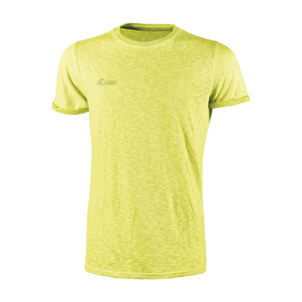 x3 T-Shirt Cotone Fiammato Enjoy Fluo Yellow U-POWER - Taglia L