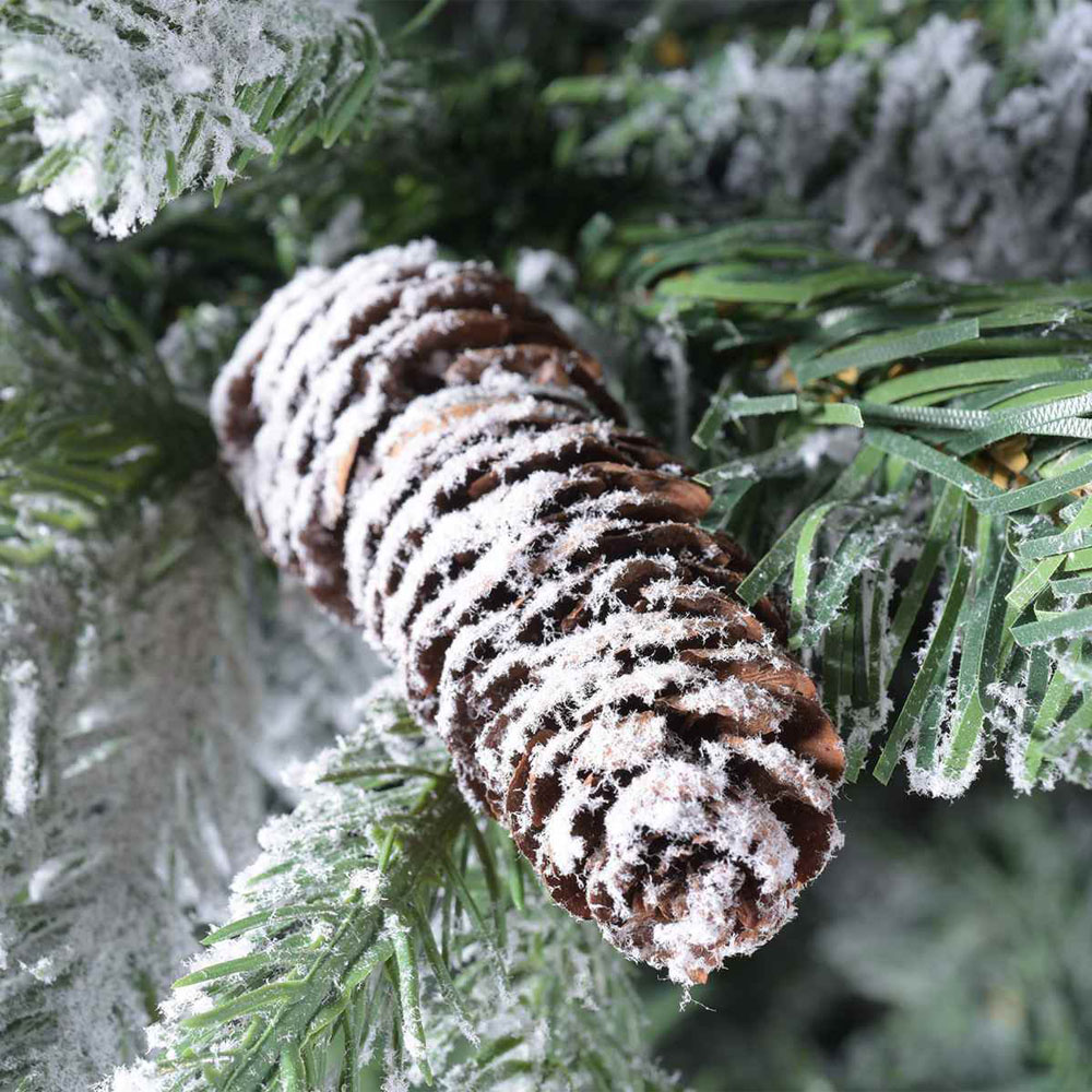 Albero di Natale Canada Super Innevato 180 cm FERCOLOR - con 1149 Rami e Pigne