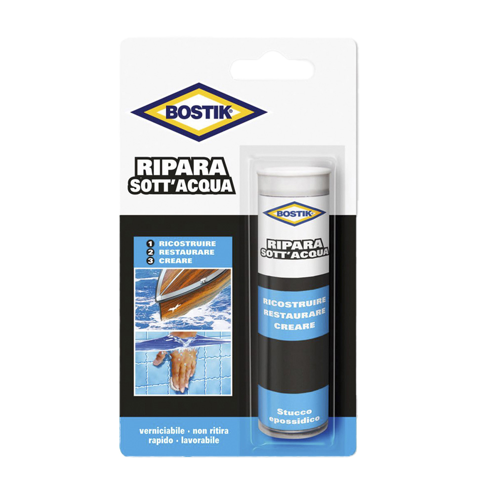 Stucco Epossidico Ripara Sott'Acqua Applicabile in Acqua BOSTIK 56 g