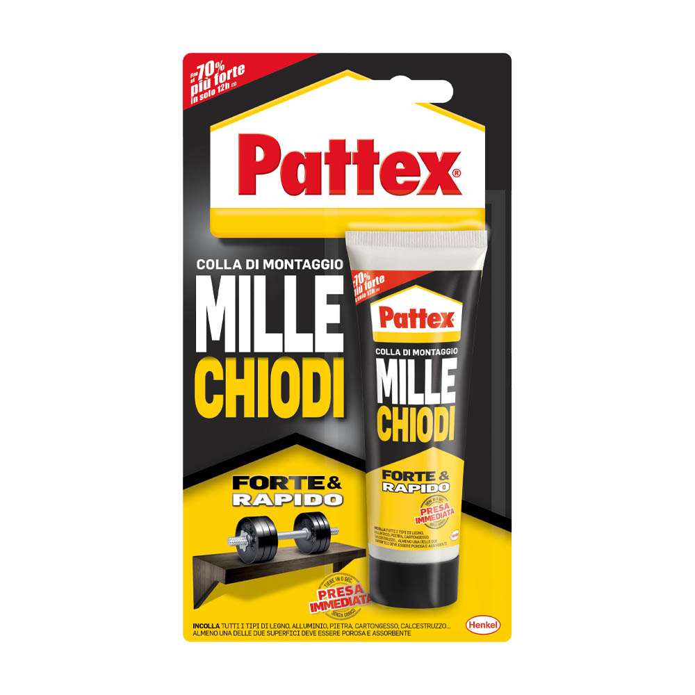 Adesivo di Montaggio Millechiodi Forte e Rapido PATTEX 100 gr