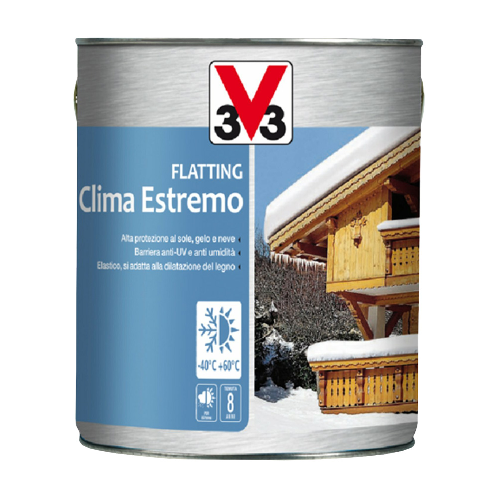 Vernice Flatting Clima Estremo per Legno Esterno 2,5 Lt V33 - Incolore Brillante