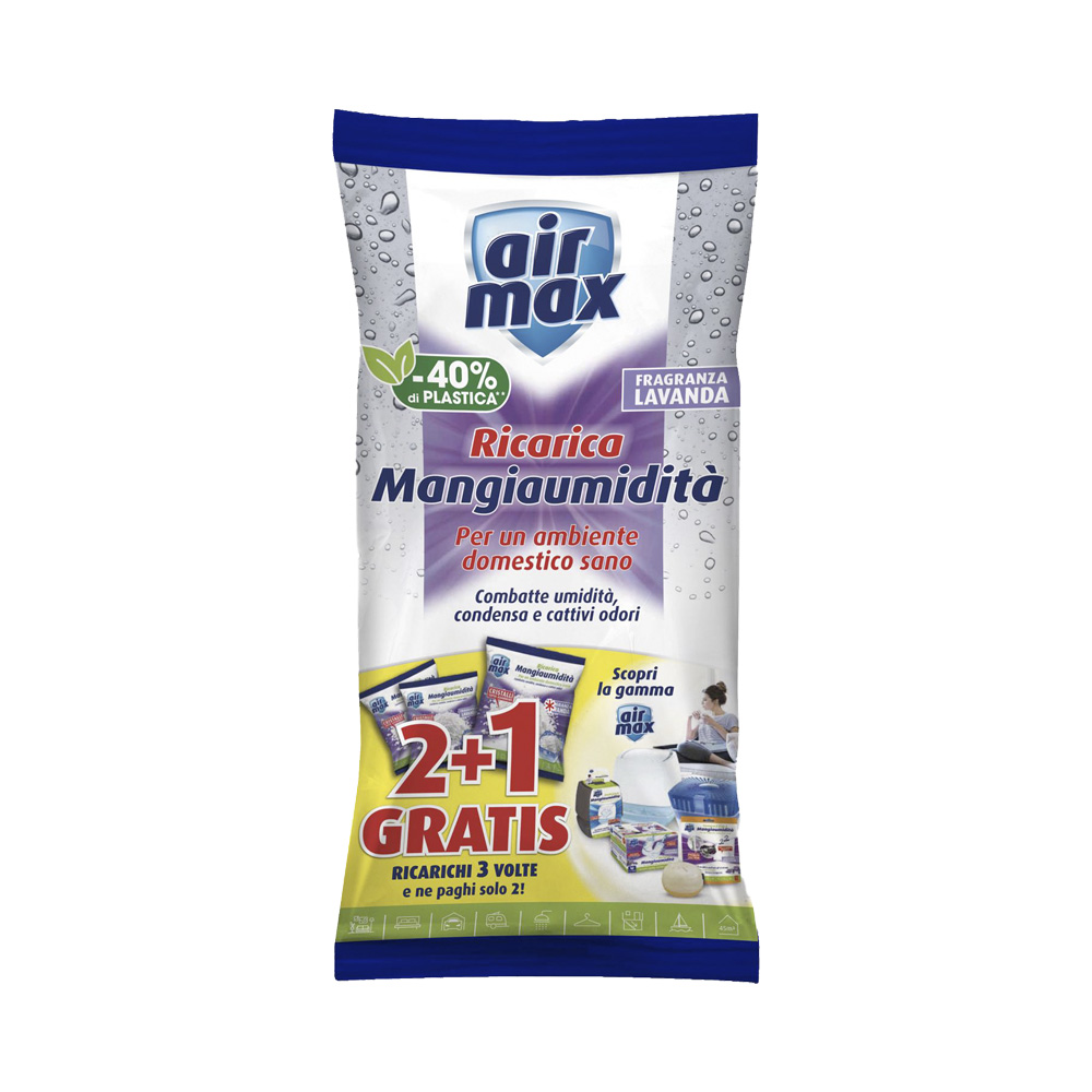 Ricarica Sali Assorbiumidità Lavanda AIR MAX 1350 gr - Ricarichi 3 Paghi 2