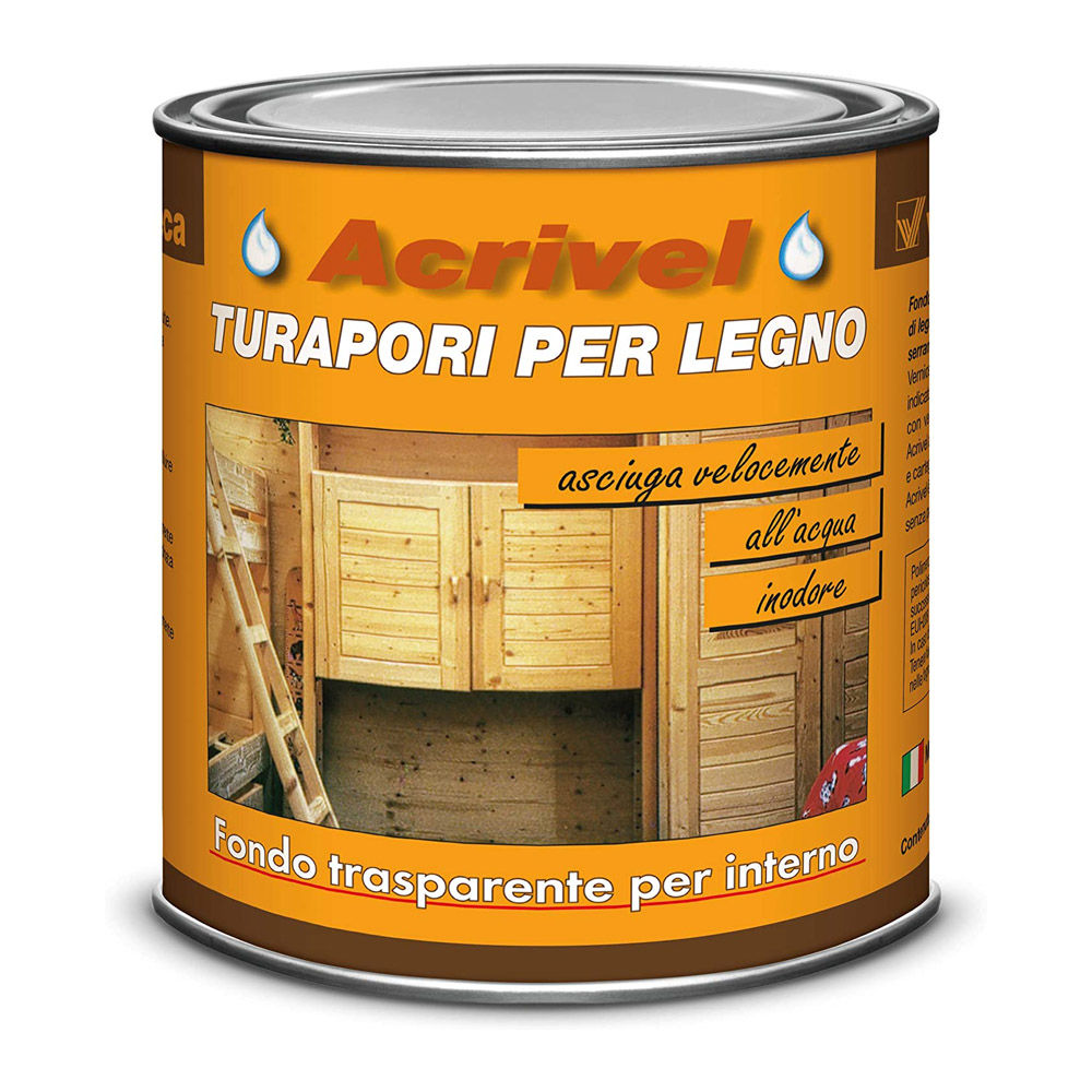 Fondo Turapori all'Acqua Trasparente Acrivel VELECA 750 ml