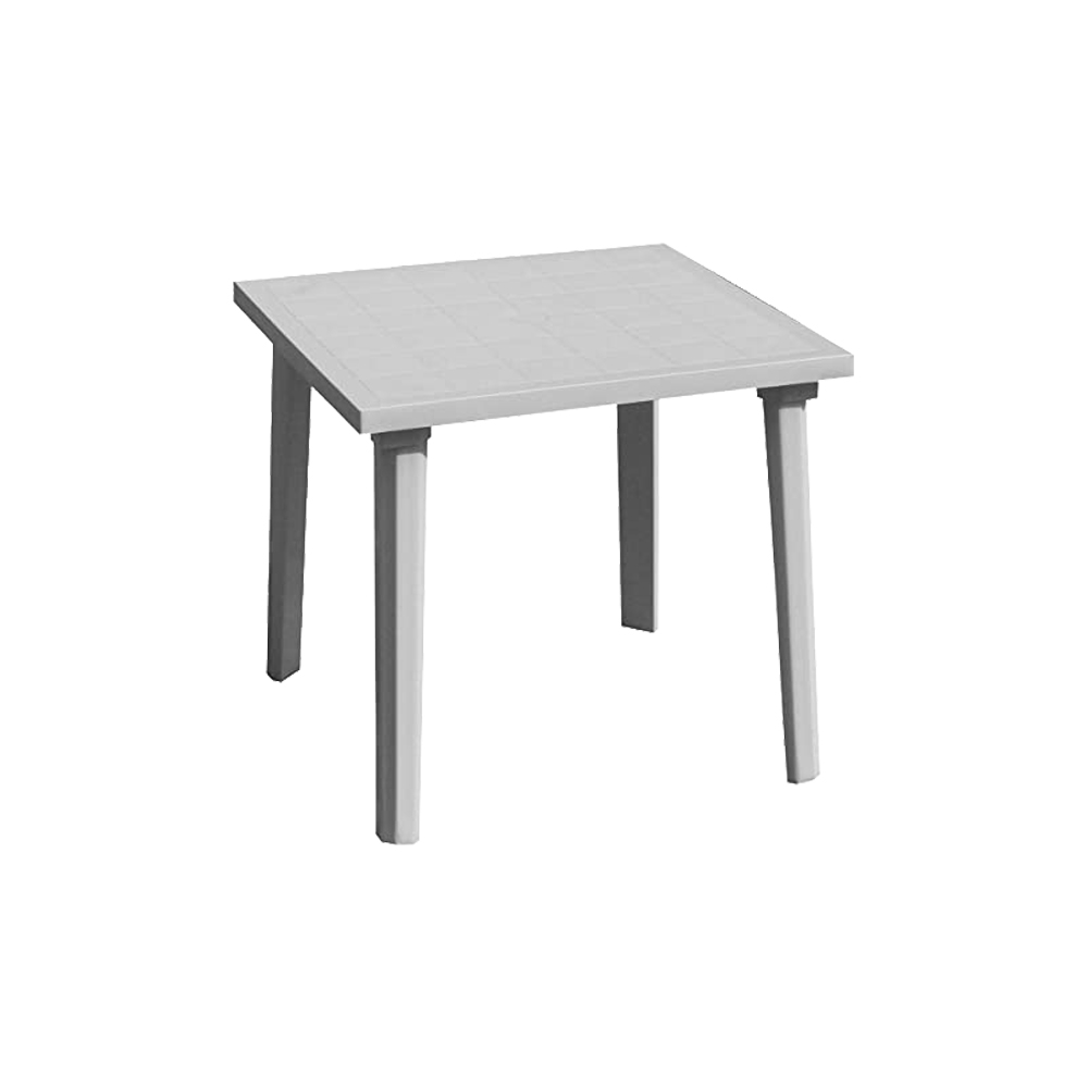 Tavolo da Giardino in Resina Bianco FERLIVING 80x80x72h cm