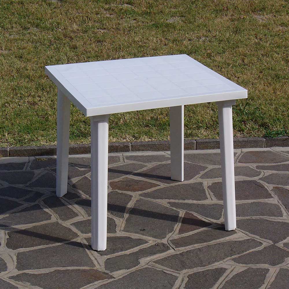 Tavolo da Giardino in Resina Bianco FERLIVING 80x80x72h cm