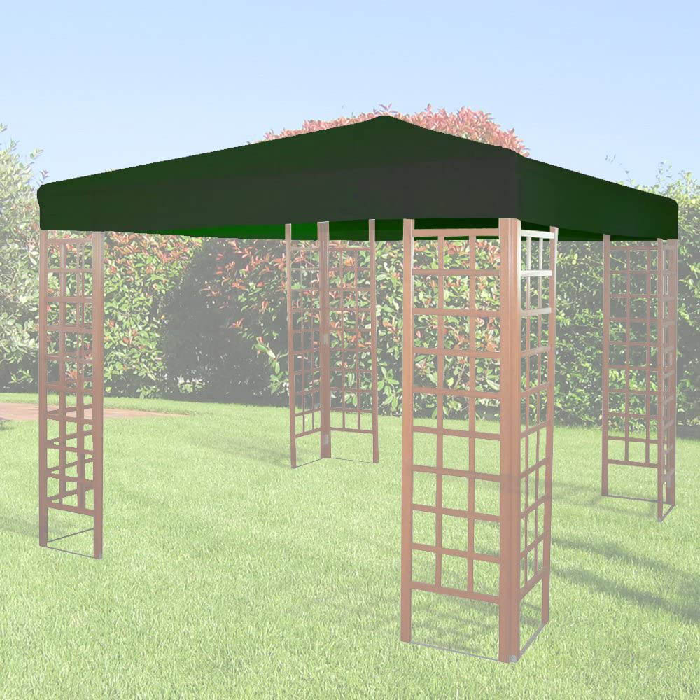 Top di Ricambio per Gazebo - Poliestere Verde - FERLIVING 3x4 mt