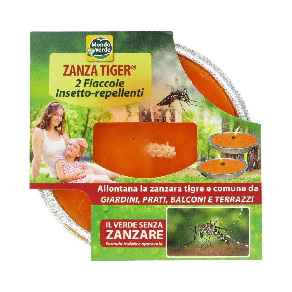 Zanza Tiger Citronella in Stagnola Antivento 14 cm - 2 Pezzi