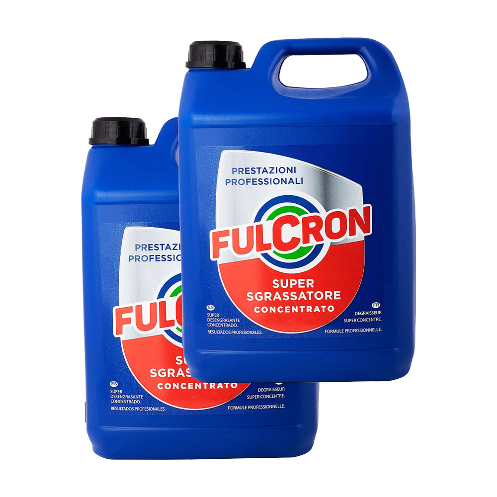 x2 Super Sgrassatore Detergente Professionale Concentrato FULCRON 5 Lt - 2 Pz