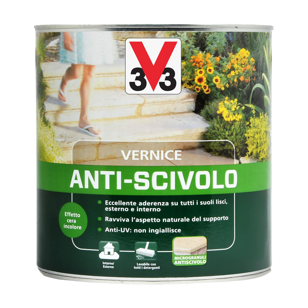 Vernice Antiscivolo Trasparente 750 ml V33 - Protegge ed Impermeabilizza