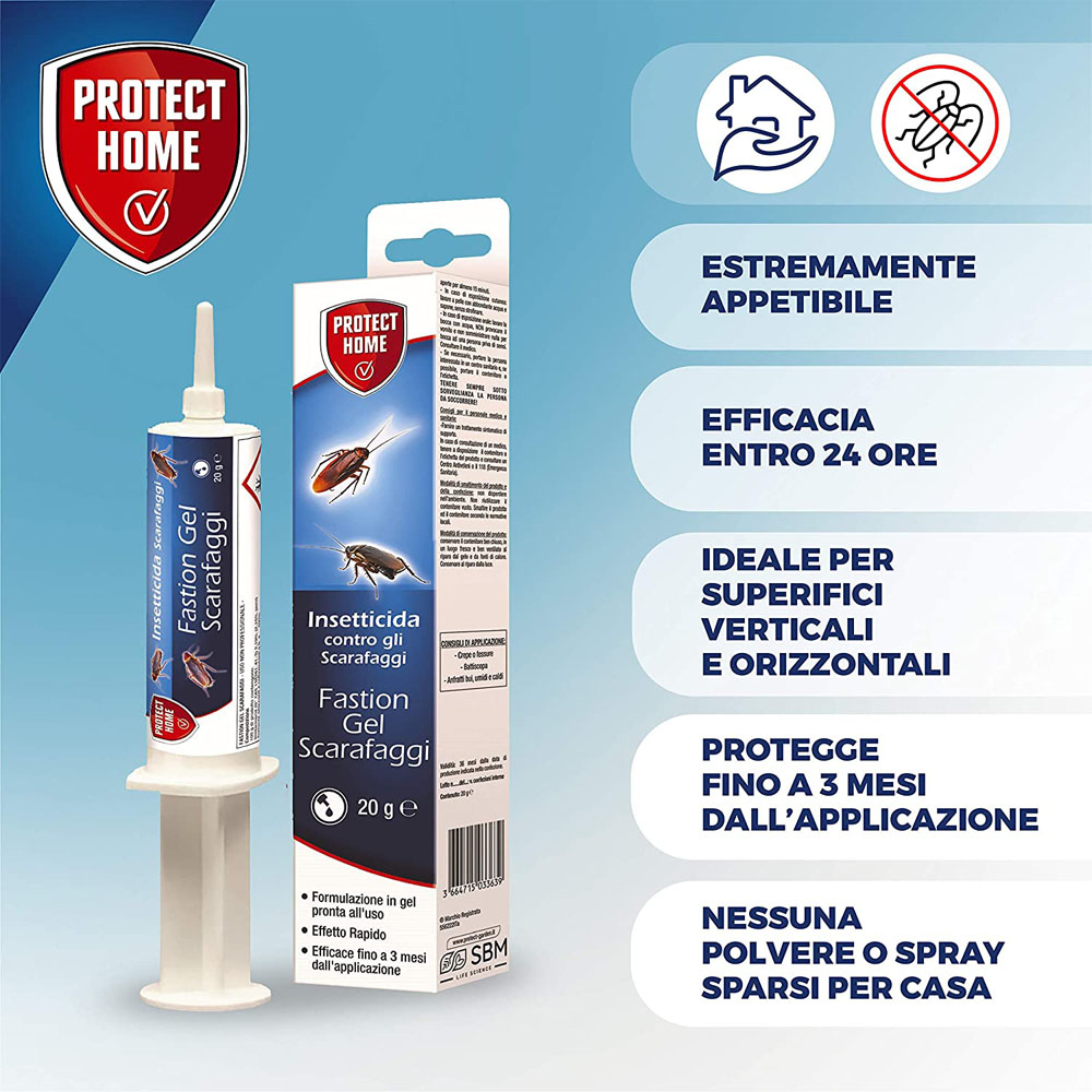 Esca Insetticida Fastion Gel Scarafaggi PROTECT HOME - Siringa da 20 gr