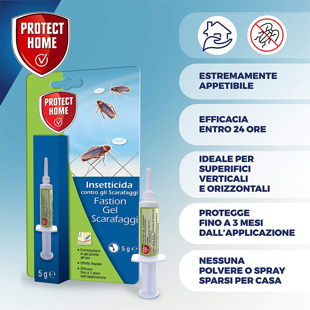 Esca Insetticida Fastion Gel Scarafaggi PROTECT HOME - Siringa da 5 gr