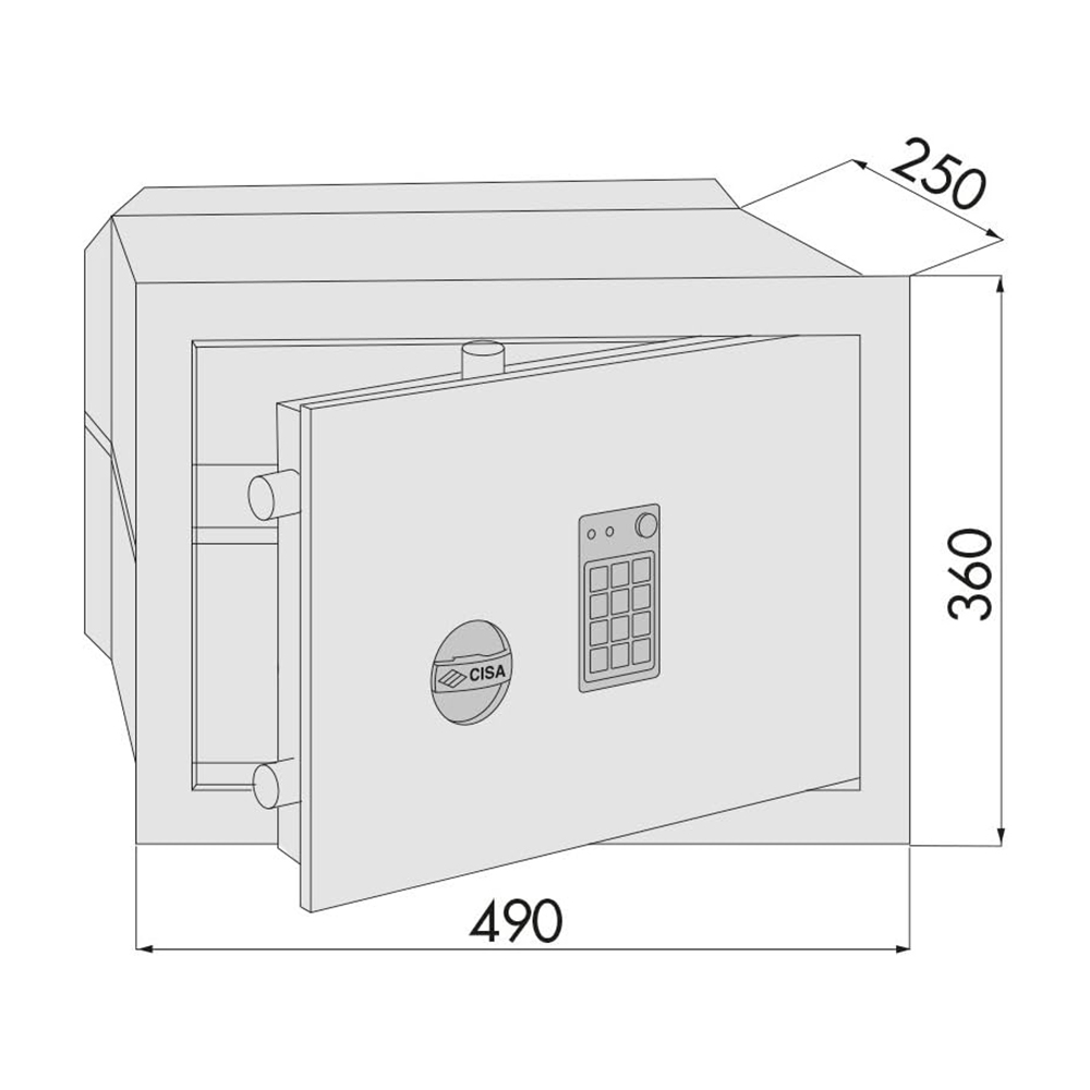 Cassaforte Elettronica a Muro DGT Vision CISA 49x25x36h cm