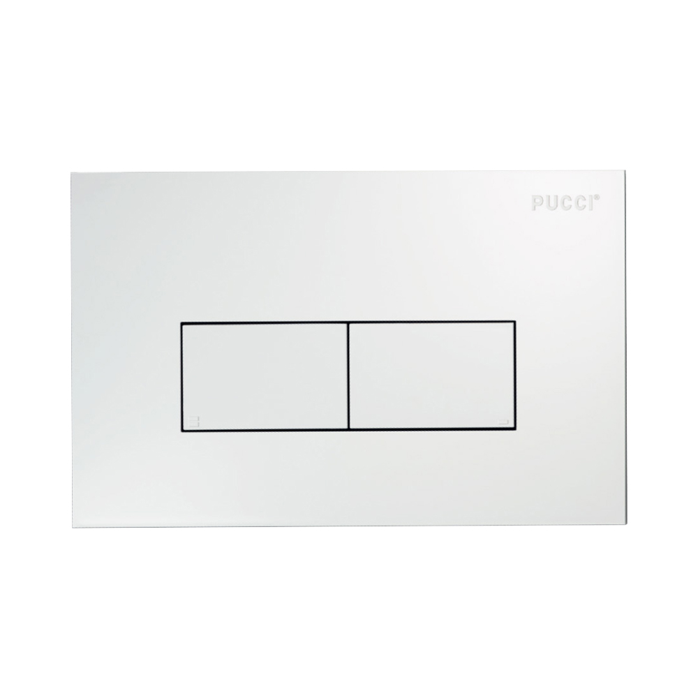 Placca per Cassette di Scarico Eco 2 Pulsanti 28x18 cm PUCCI - Bianco