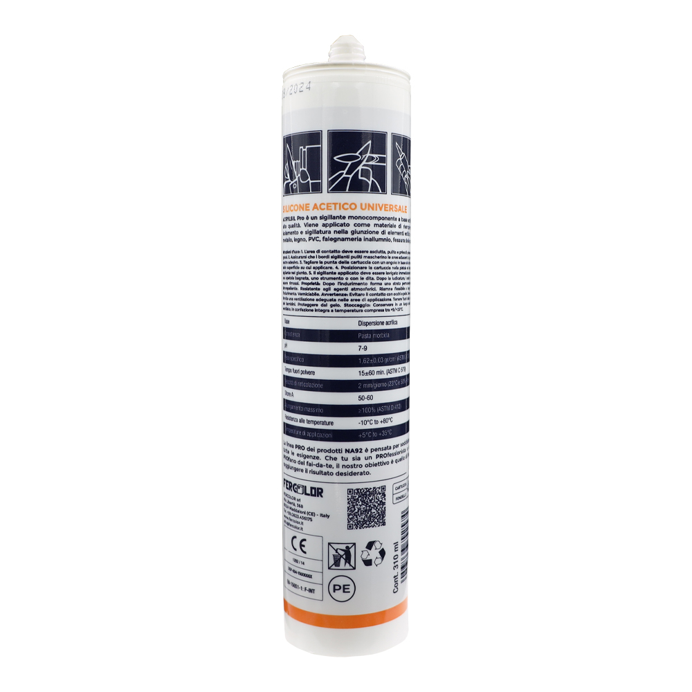 Sigillante Acrilico Verniciabile Acrylsil Pro 310 ml NA92 - Bianco