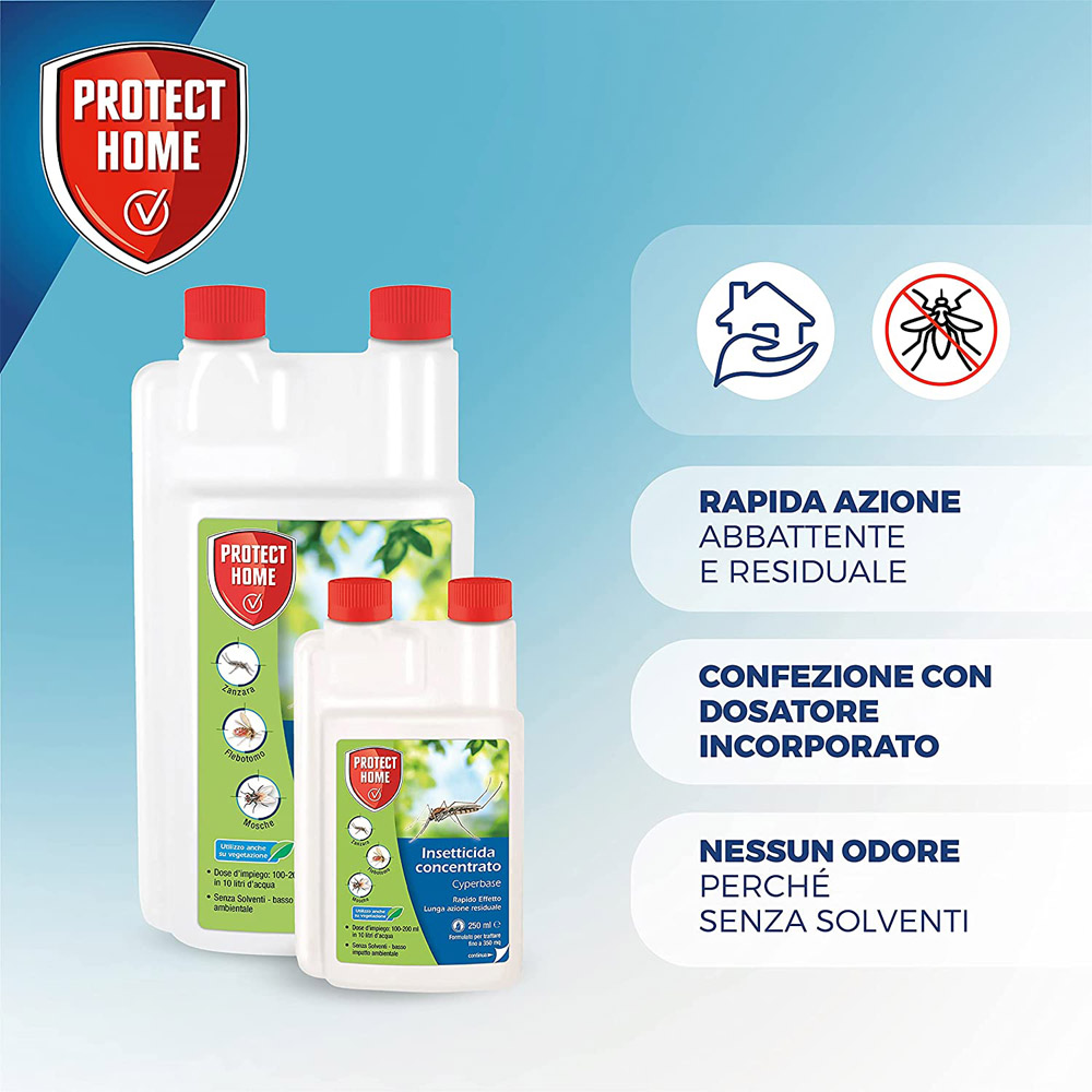 Insetticida Concentrato Cyperbase 250 ml PROTECT HOME - Triplo Principio Attivo