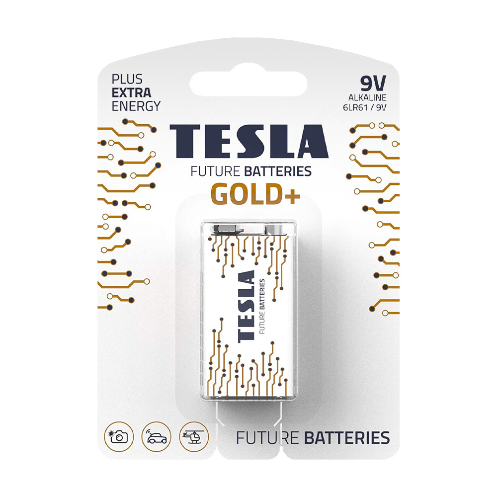 Batteria Alcalina 9V TESLA Gold - Tipo 9V 6LR61