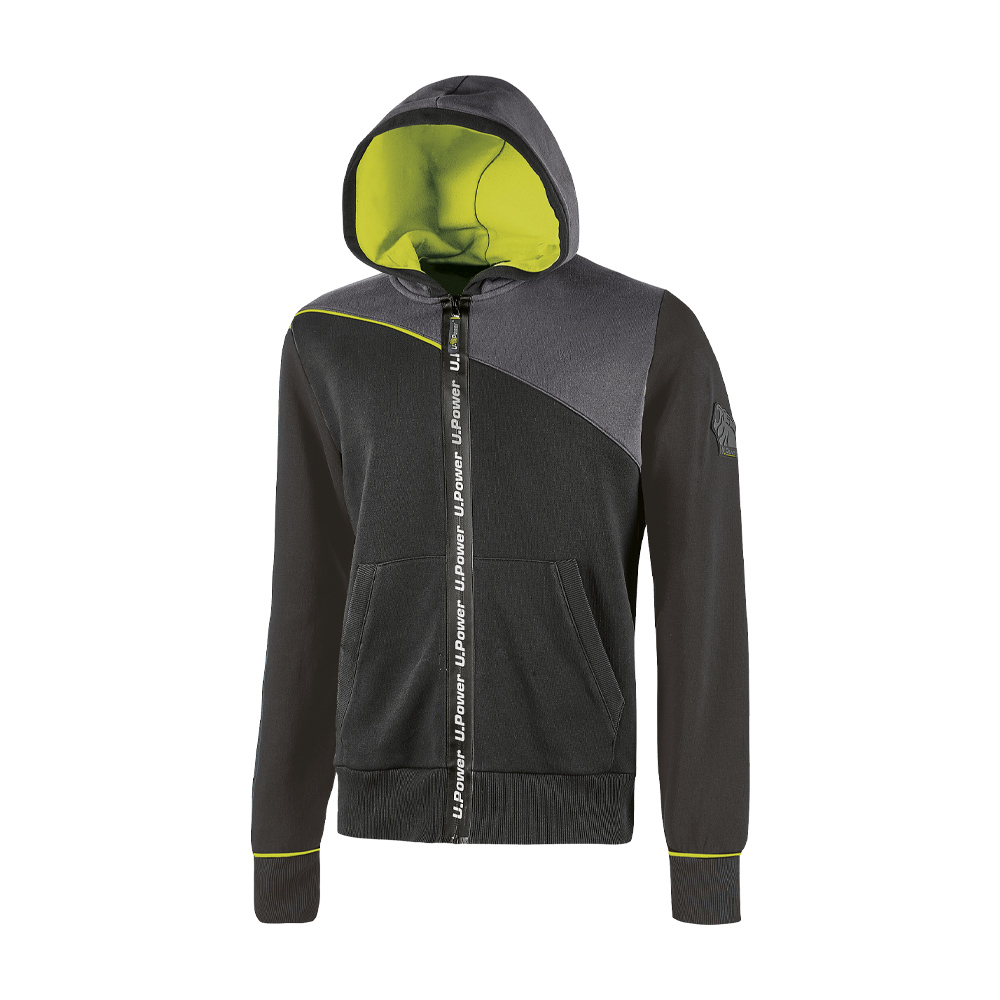 Felpa Full Zip con Cappuccio Enjoy Jupiter Black Carbon U-POWER - Taglia S