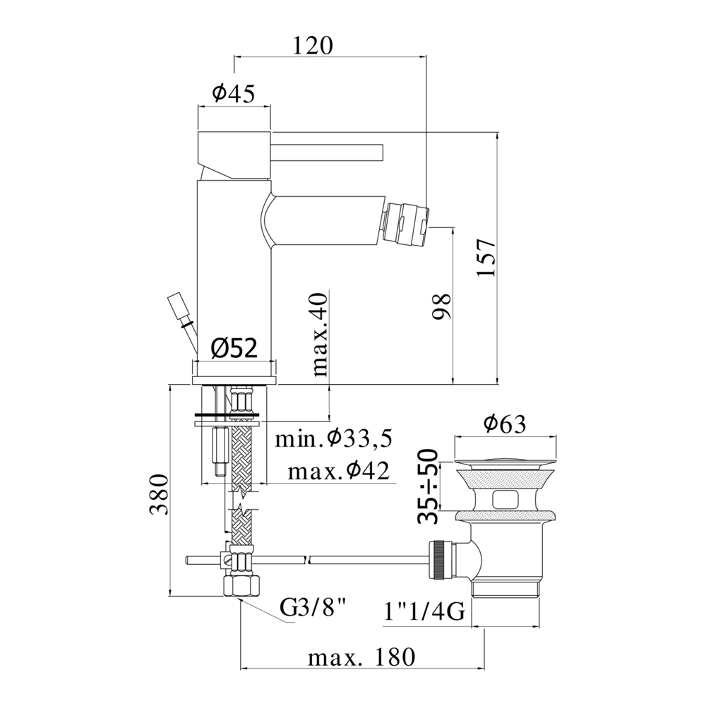 Miscelatore Monocomando per Lavabo con Scarico PAFFONI - Linea Stick Cromato