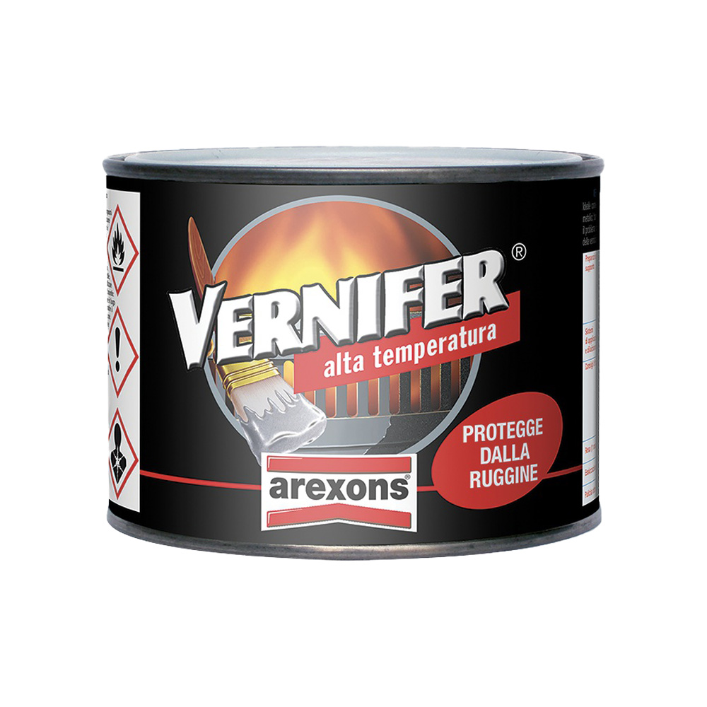 Smalto Antiruggine Vernifer Alta Temperatura Alluminio AREXONS 500 ml