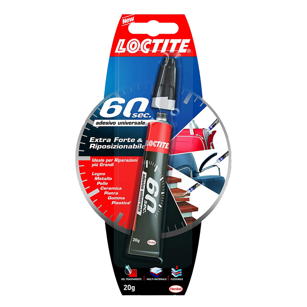 Adesivo Universale Gel per Riparazioni Facili e Veloci 60 Secondi LOCTITE 20 g