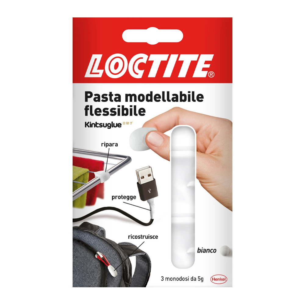 Pasta Adesiva Modellabile, Forte e Flessibile Kintsuglue Bianca LOCTITE 3X5 g