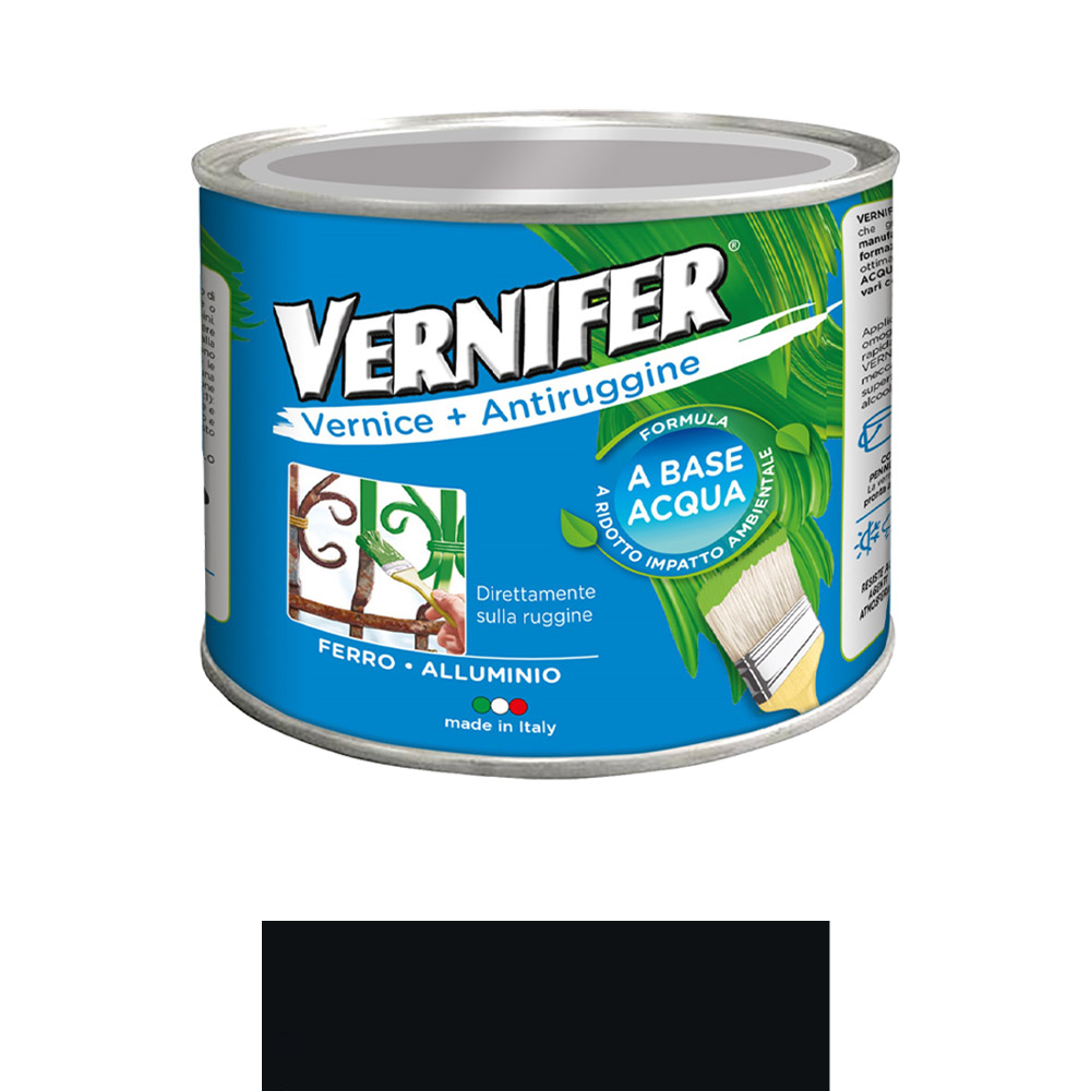 Smalto Antiruggine Vernifer Base Acqua 500 ml AREXONS - Nero Satinato