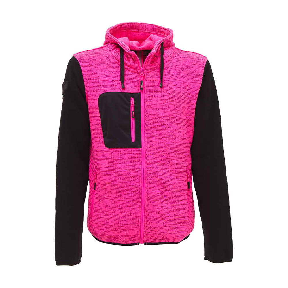 Felpa Full Zip con Cappuccio Enjoy Rainbow Lady Black Fucsia U-POWER - Taglia XL