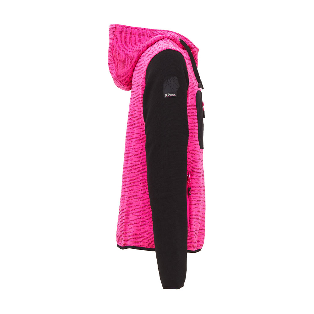 Felpa Full Zip con Cappuccio Enjoy Rainbow Lady Black Fucsia U-POWER - Taglia XL