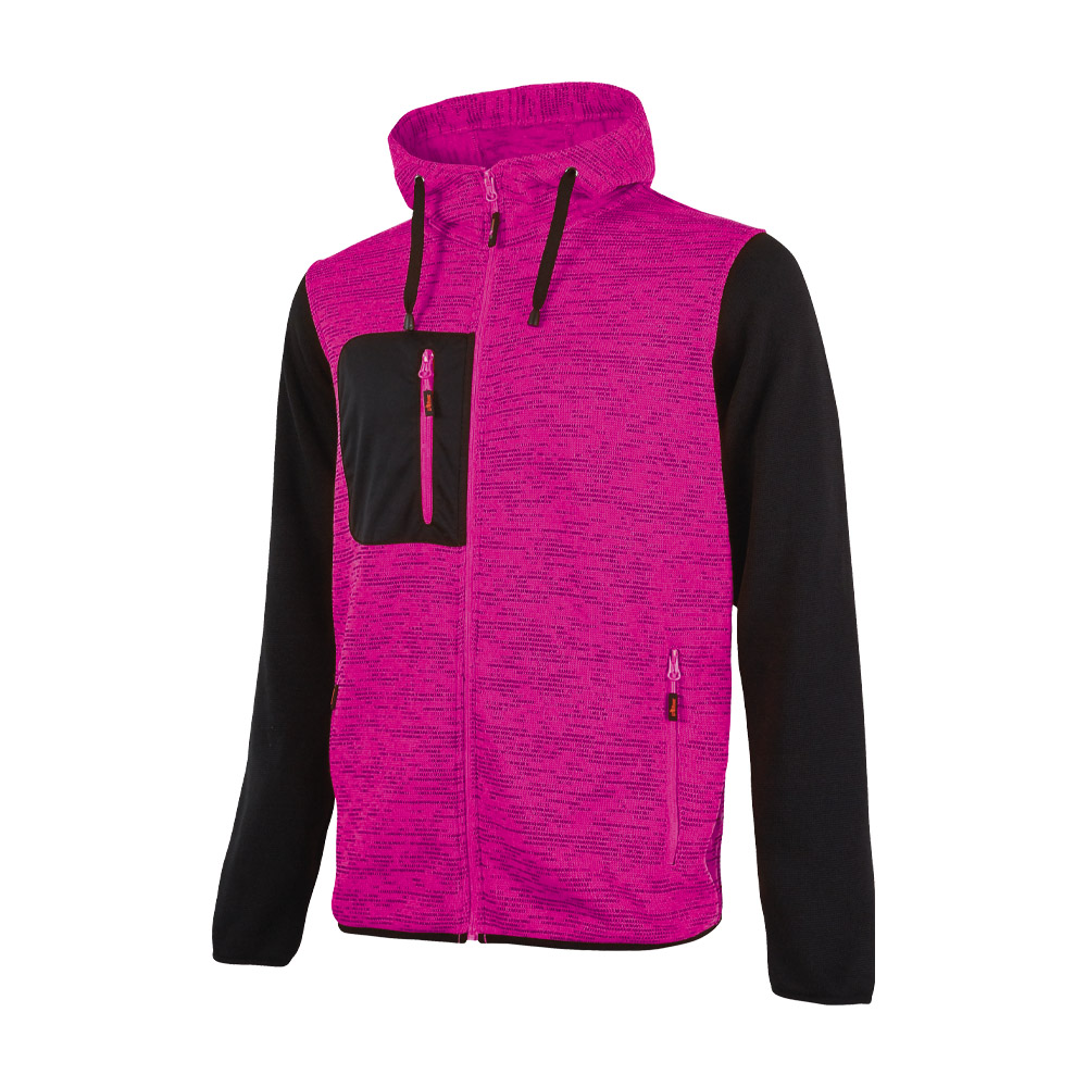 Felpa Full Zip con Cappuccio Enjoy Rainbow Lady Black Fucsia U-POWER - Taglia XL