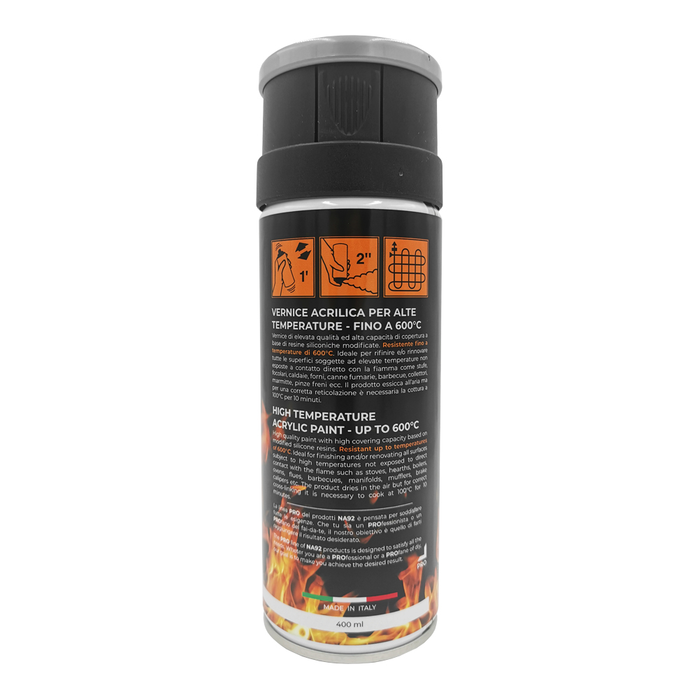 Spray Vernice Acrilica Alta Temperatura 400 ml NA92 PRO - Alluminio