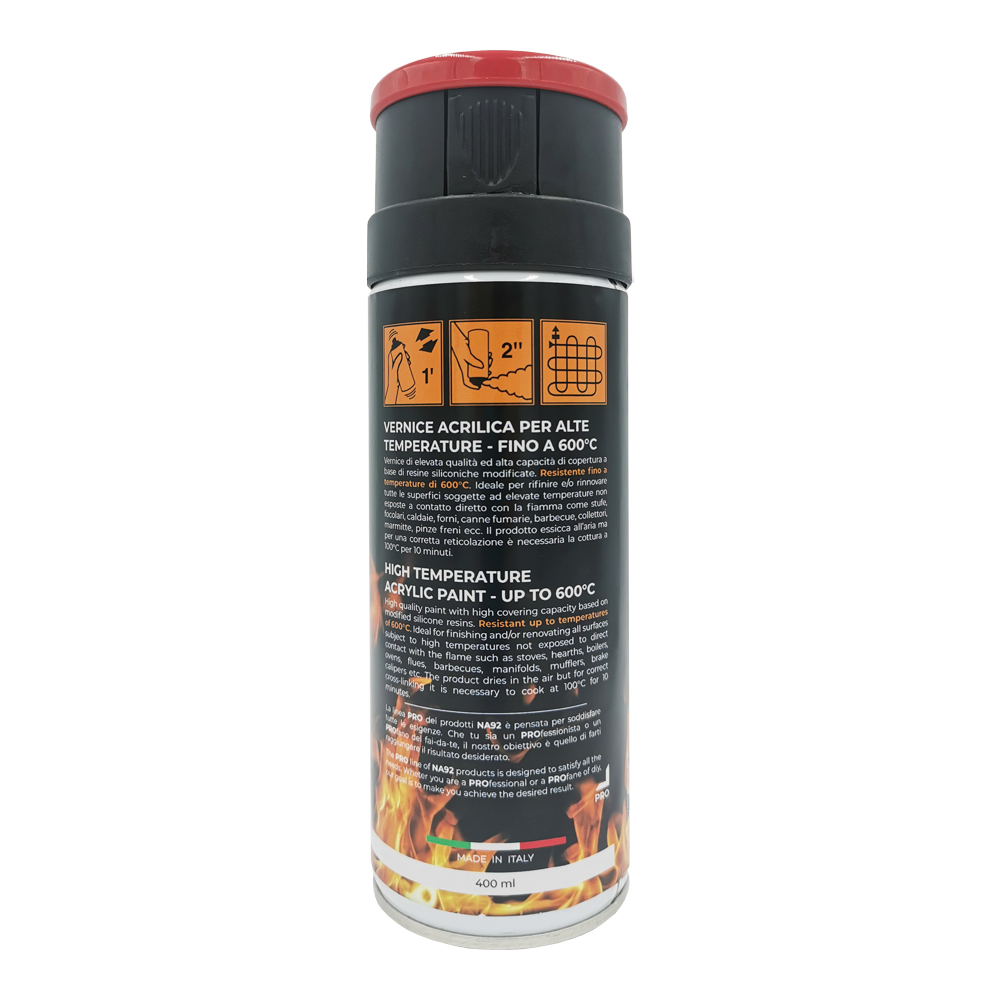 Spray Vernice Acrilica Alta Temperatura 400 ml NA92 PRO - Rosso