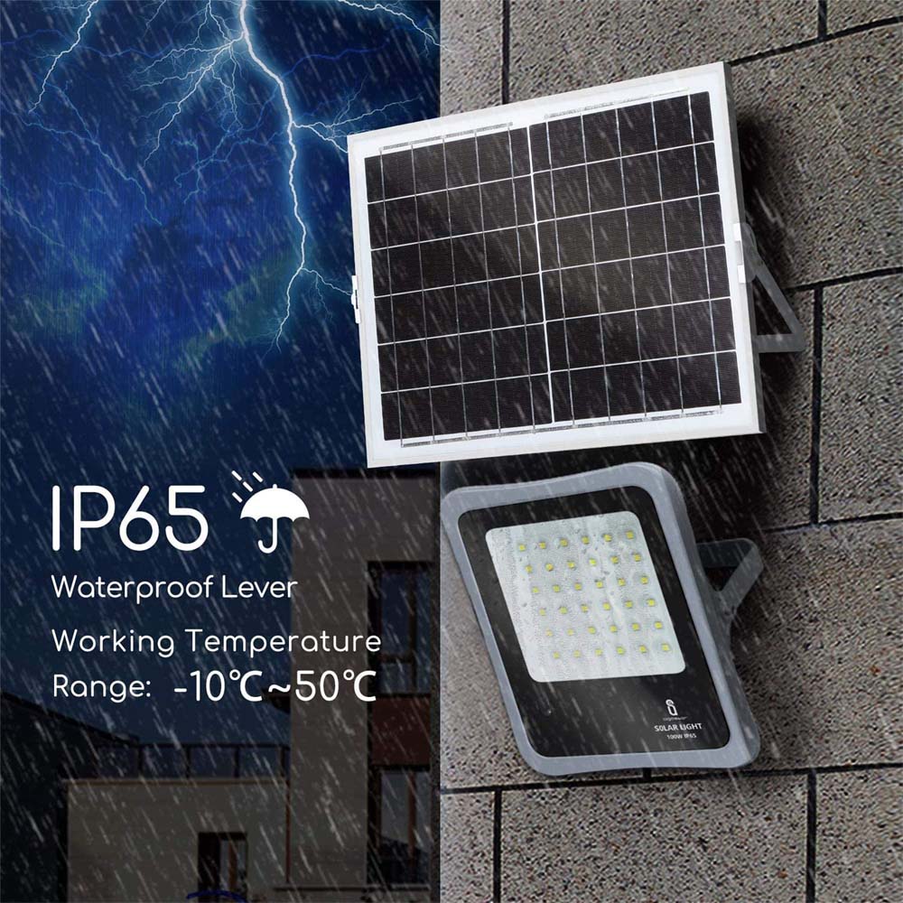 PROIETTORE LAMPADA LED 100 W CON PANNELLO SOLARE CON TELECOMANDO