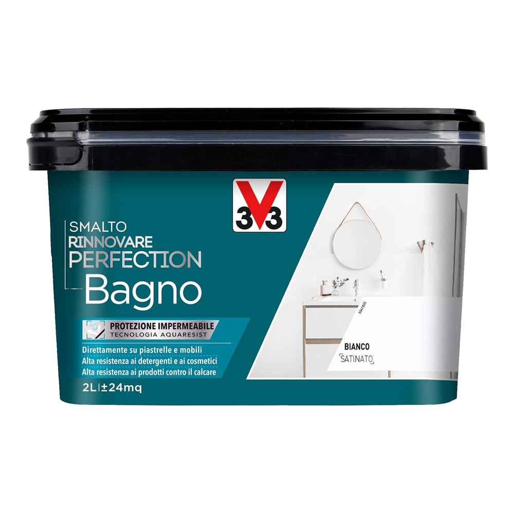 Smalto all'Acqua Rinnovare Perfection Bagno 2 Lt V33 - Bianco Satinato