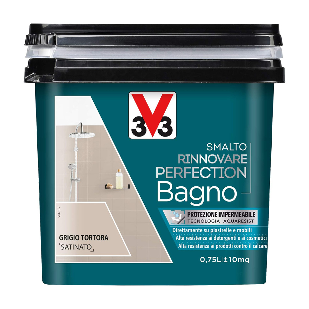 Smalto all'Acqua Rinnovare Perfection Bagno 750 ml V33 - Grigio Tortora