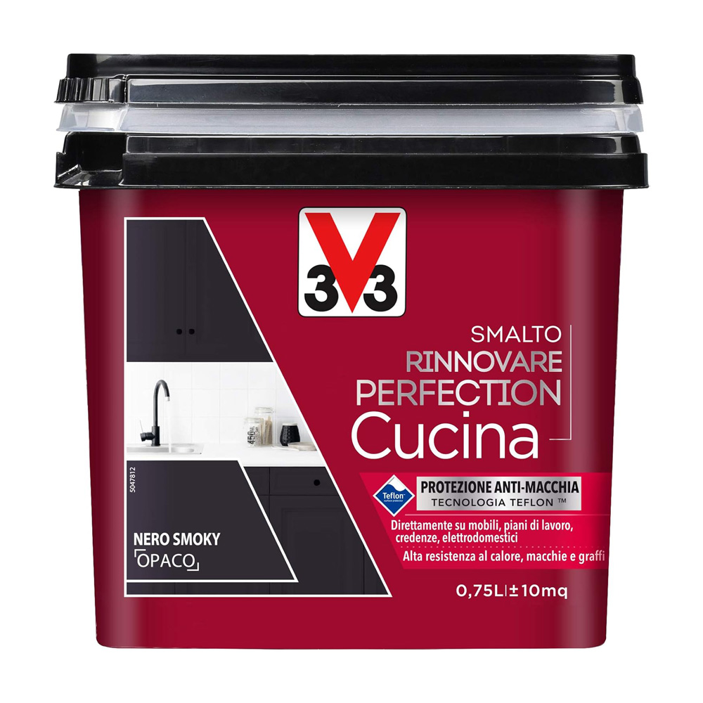 Smalto all'Acqua Rinnovare Perfection Cucina 750 ml V33 - Nero Smoky Opaco