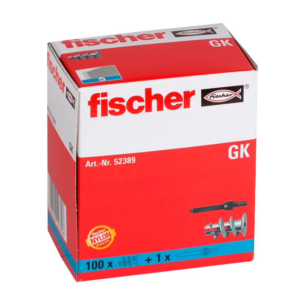 Tassello Nylon per Cartongesso 100 pz GK FISCHER - Fissaggio 22 mm