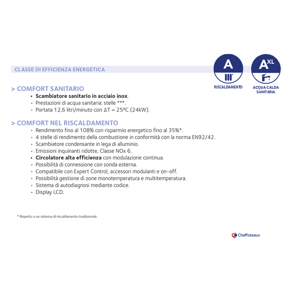 Caldaia Murale a Condensazione CHAFFOTEAUX - mod. CX Green EU2 24 kW