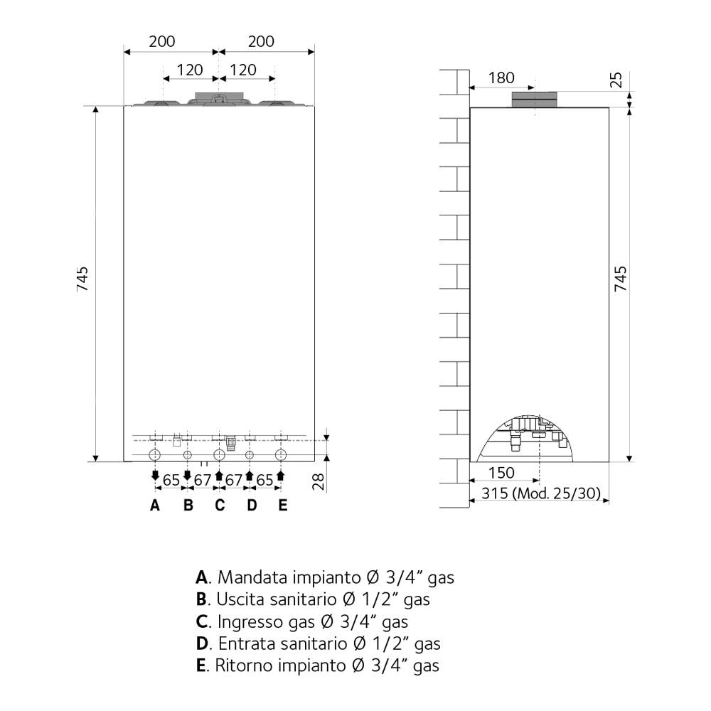 Caldaia Murale a Condensazione Inoa S 24 kW CHAFFOTEAUX - a Gas GPL-Metano 