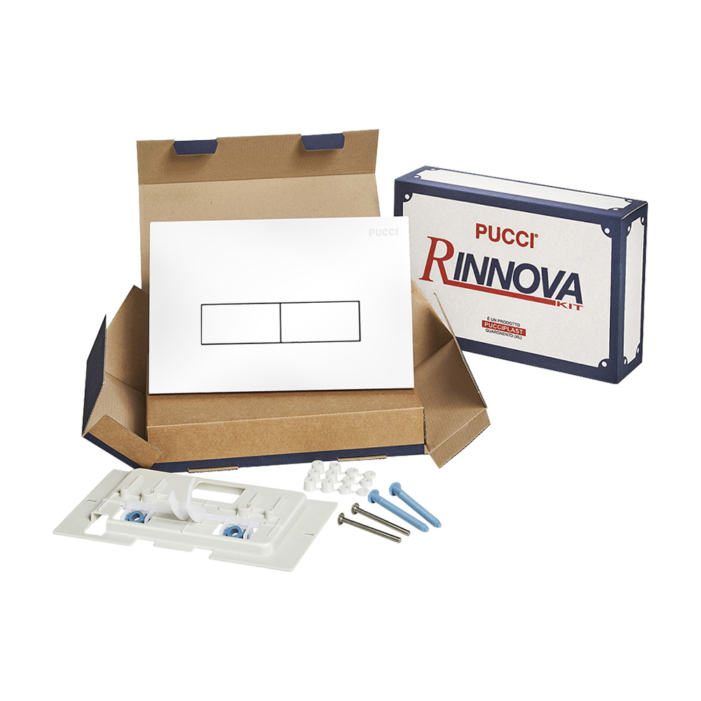 Kit Rinnova Placca 2 Tasti Cassetta Eco 28x18 cm PUCCIPLAST - Bianca