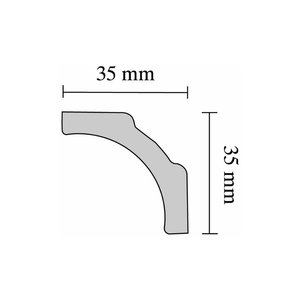 Cornice in Polistirene Estruso B5 35 x 35 mm DECOSA - 2 Metri Lineari