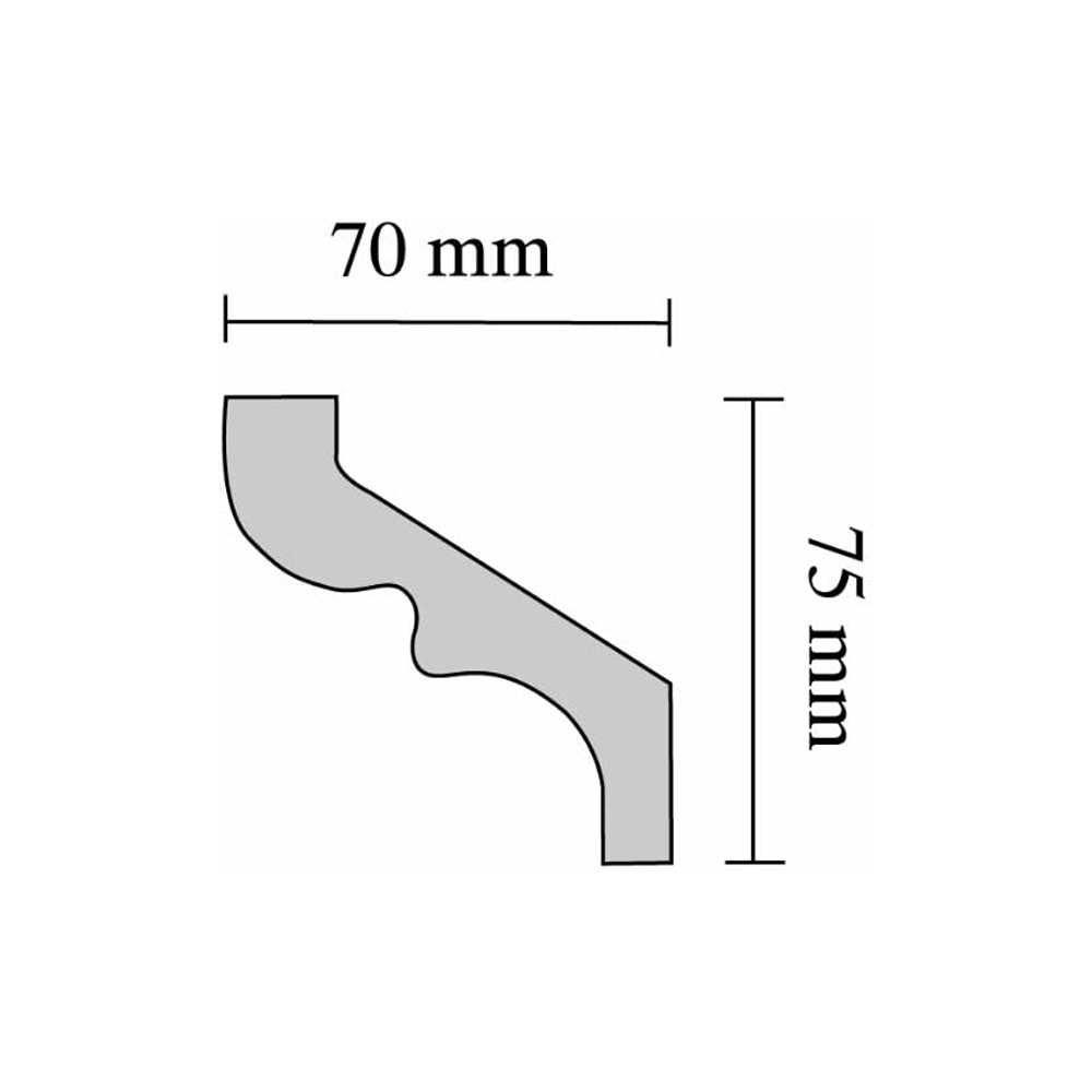 Cornice in Polistirene Estruso C80 70 x 75 mm DECOSA - 2 Metri Lineari