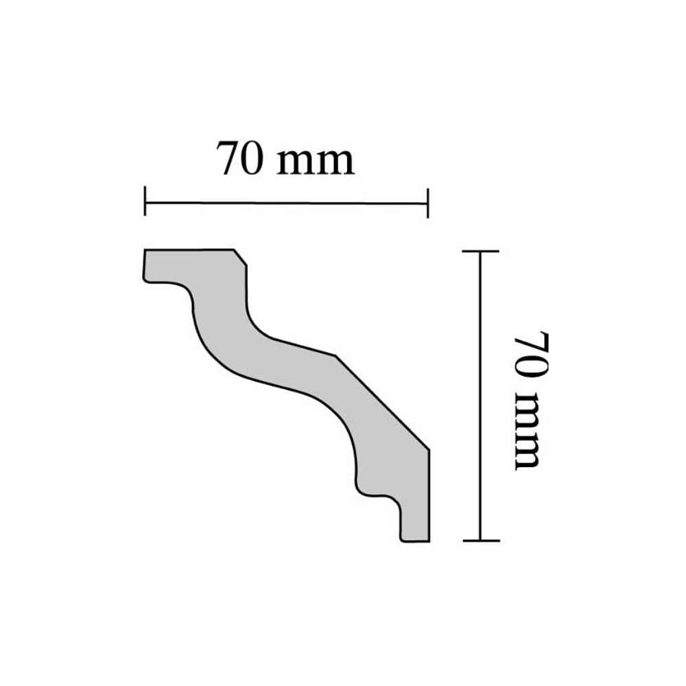 Cornice in Polistirene Estruso S100 70 x 70 mm DECOSA - 2 Metri Lineari