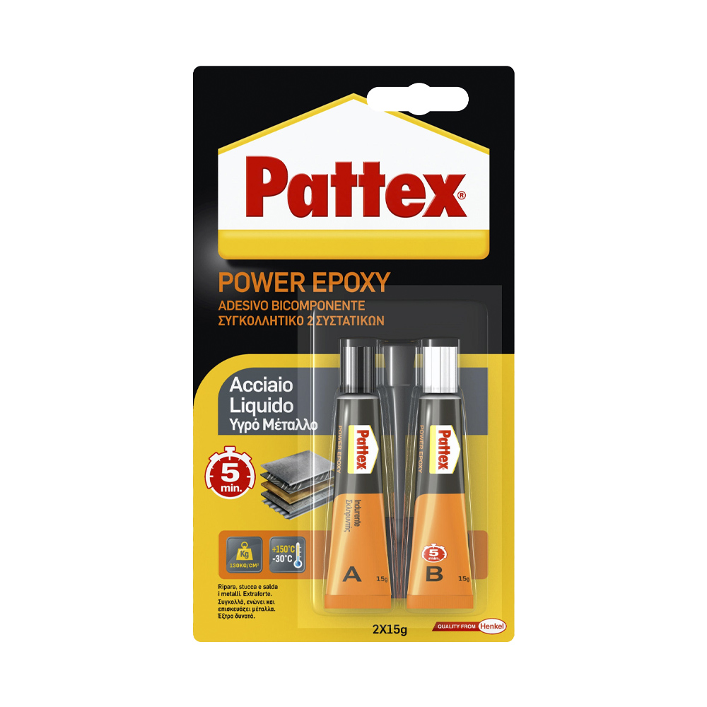 Adesivo Power Epoxy Acciaio Liquido PATTEX 30 g