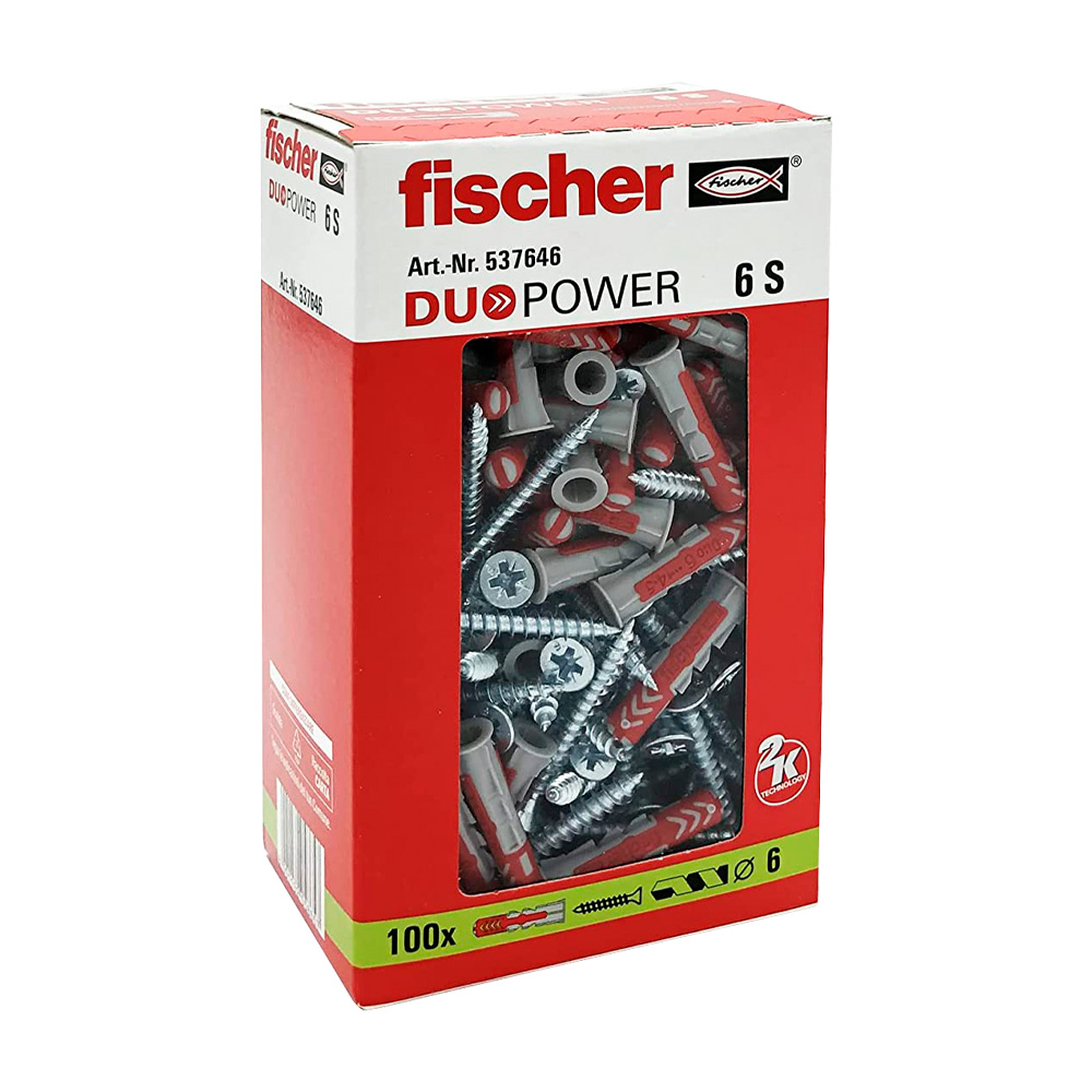 Tassello Universale con Vite Duo Power S 6 mm FISCHER - Conf. 100 Pezzi